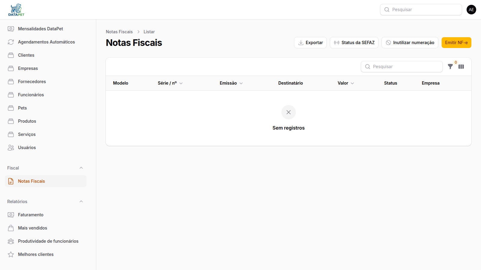 Tutorial: notas fiscais (NFC-e, NF-e e NFS-e)